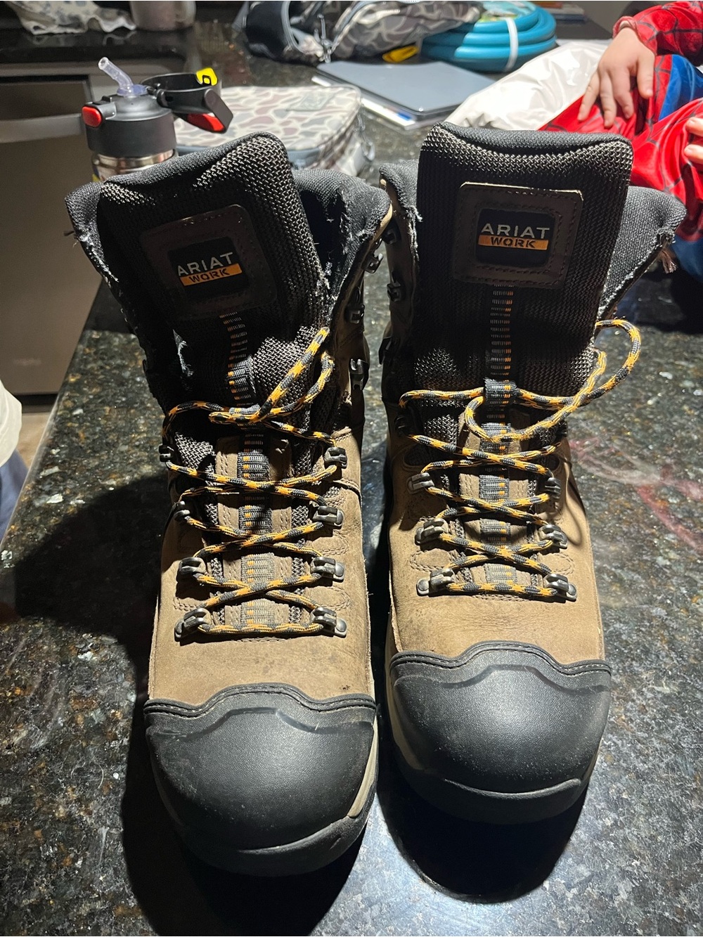 Ariat Brown and Black Men’s Lace-Up Work Boots